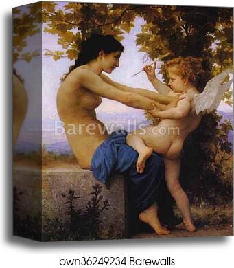 Young Girl Defending Herself against Eros by William-Adolphe Bouguereau, Canvas Print