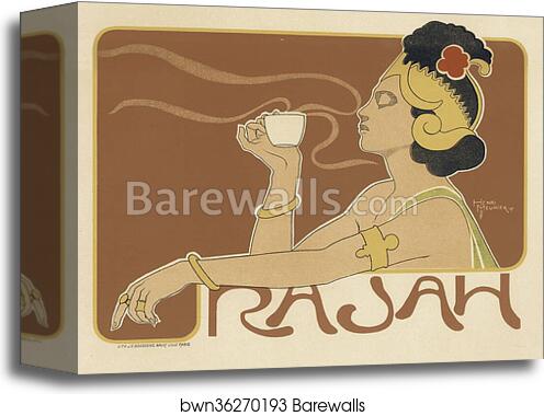 Affiche belge pour le "Café Rajah" by Henri Meunier, Canvas Print