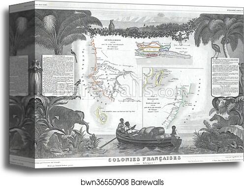 Colonies Francaises. (en Afrique.) by Victor Jules Levasseur, Canvas Print
