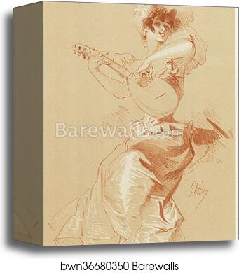 Original drawing for Les Maîtres de l’Affiche from issue 37, Dec. 1898 by Jules Chéret, Canvas Print