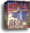 Allegory of Good Government. Detail by Ambrogio Lorenzetti, Canvas Print