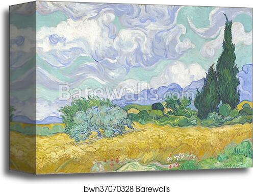 Cornfield with Cypresses by Vincent Van Gogh, Canvas Print
