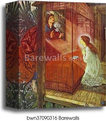 The Annunciation. The Flower of God by Sir Edward Coley Burne-Jones, Canvas Print
