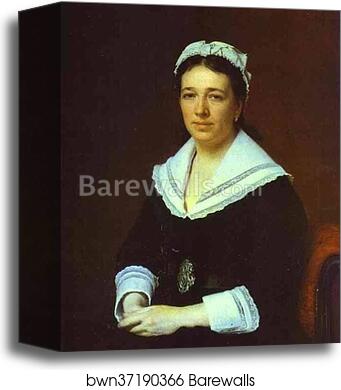 Portrait of Vera Tretyakova, Wife of the Collector Pavel Tretyakov by Ivan Kramskoy, Canvas Print Portrait of Vera Tretyakova, Wife of the Collector Pavel Tretyakov by Ivan Kramskoy, Canvas Print