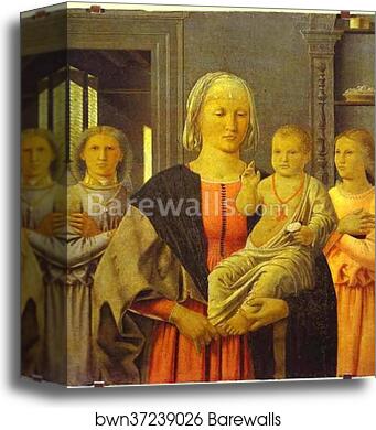 Virgin with Child Giving His Blessing and Two Angels. (The Senigallia Madonna) by Piero Della Francesca, Canvas Print