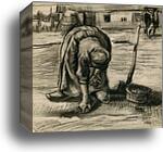 Peasant Woman Planting Potatoes by Vincent Van Gogh, Canvas Print