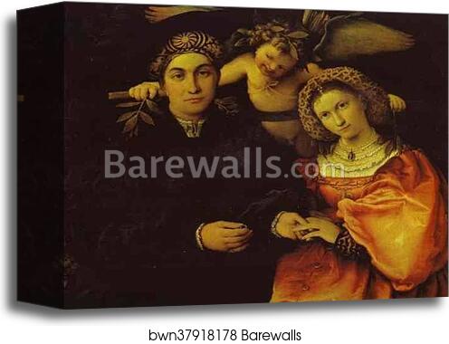Portrait of Messer Marsilio and His Wife by Lorenzo Lotto, Canvas Print Portrait of Messer Marsilio and His Wife by Lorenzo Lotto, Canvas Print