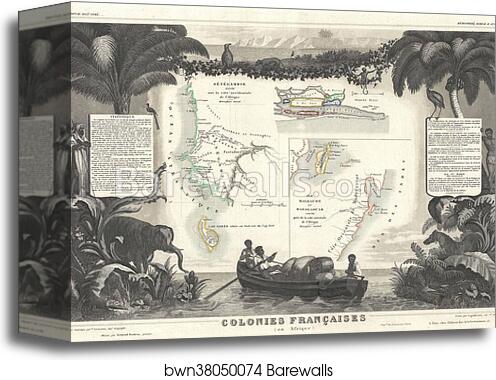 Colonies Francaises (en Afrique) by Victor Jules Levasseur, Canvas Print