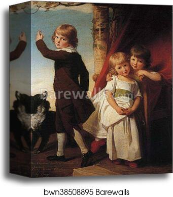 The Charteris Children by George Romney, Canvas Print