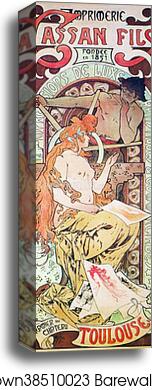Imprimerie Cassan Fils by Alphonse Mucha, Canvas Print