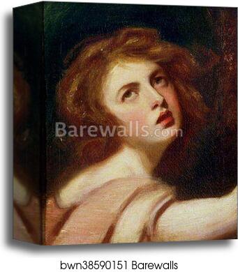Portrait of Emma as Miranda by George Romney, Canvas Print