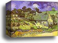 Cottages with Thatched Roofs. Auvers-sur-Oise by Vincent Van Gogh, Canvas Print