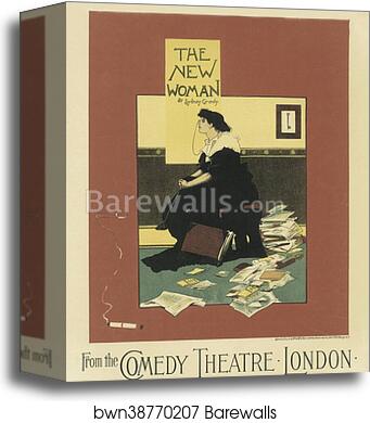 Le Comedy Theatre, "The New Woman" by Albert Morrow, Canvas Print