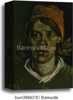 Head of a woman by Vincent Van Gogh, Canvas Print