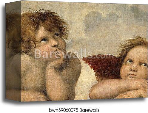 Sistine Madonna (Cherubini Detail) by Raphael, Canvas Print
