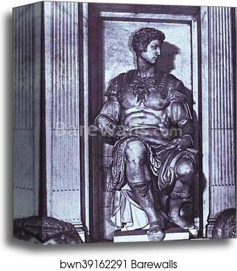 Tomb of Giuliano de' Medici. Detail. Giuliano de' Medici by Michelangelo, Canvas Print Tomb of Giuliano de' Medici. Detail. Giuliano de' Medici by Michelangelo, Canvas Print