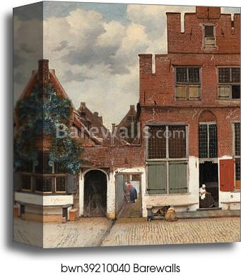View of Houses in Delft, known as 'The little Street' by Johannes Vermeer, Canvas Print