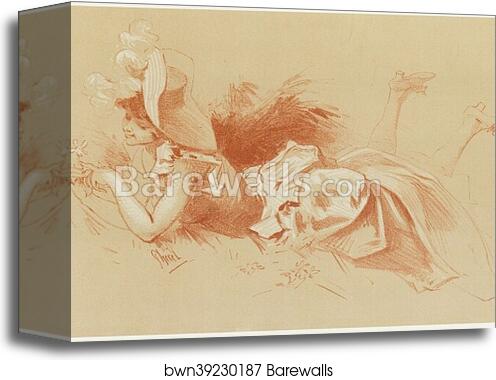 Original drawing for Les Maîtres de l’Affiche from issue 25, Dec. 1897 by Jules Chéret, Canvas Print Original drawing for Les Maîtres de l’Affiche from issue 25, Dec. 1897 by Jules Chéret, Canvas Print