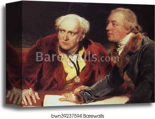Sir Francis Baring, 1st. Bart. (1740-1810), John Baring (1730-1816) and Charles Wall. Detail by Sir Thomas Lawrence, Canvas Print Sir Francis Baring, 1st. Bart. (1740-1810), John Baring (1730-1816) and Charles Wall. Detail by Sir Thomas Lawrence, Canvas Print