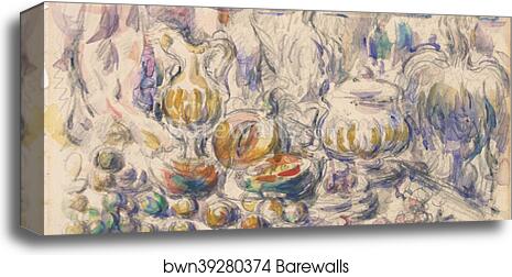 Pot and Soup Tureen by Paul Cézanne, Canvas Print