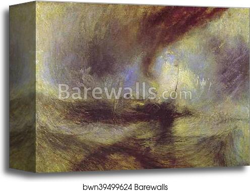 Snow Storm - Steam-Boat off a Harbour's Mouth by Joseph Mallord William Turner, Canvas Print