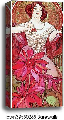 Ruby by Alphonse Mucha, Canvas Print