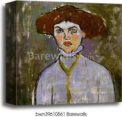 Head of a Young Woman by Amedeo Modigliani, Canvas Print