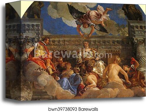 Triumph of Venice. Detail by Paolo Veronese, Canvas Print