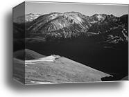 In Rocky Mountain National Park, Colorado, panorama of barren mountains and shadowed valley.  Photographs of National Parks and Monuments, compiled 1941 - 1942, documenting the period ca. 1933 - 1942 by Ansel Adams (1902-1984), Canvas Print