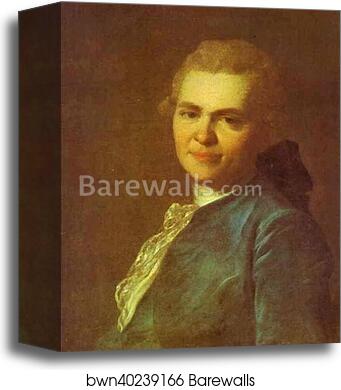 Portrait of Unknown Man in a Blue Caftan by Fedor Rokotov, Canvas Print