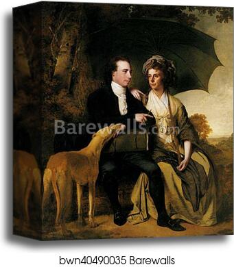 Rev. Thomas Gisborne and His Wife Mary by Joseph Wright Of Derby, Canvas Print