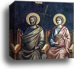 The Last Judgment. Seated Apostles. Detail by Pietro Cavallini, Canvas Print