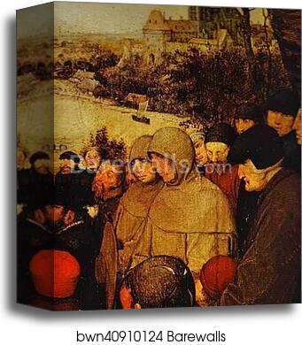 The Sermon of St. John the Baptist. Detail by Pieter Bruegel The Elder, Canvas Print