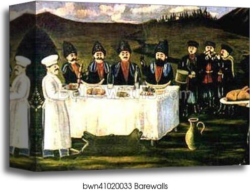 Grape Harvest Feast by Niko Pirosmani, Canvas Print