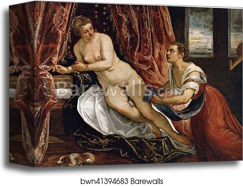 Danae by Jacopo Robusti, Called Tintoretto, Canvas Print