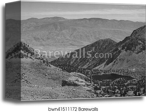 Owens Valley from Sawmill Pass, Kings River Canyon (Proposed as a national park), California, 1936.  Photographs of National Parks and Monuments, compiled 1941 - 1942, documenting the period ca. 1933 - 1942 by Ansel Adams (1902-1984), Canvas Print