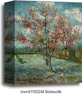 Flowering peach tree (Memory of Mauve) by Vincent Van Gogh, Canvas Print