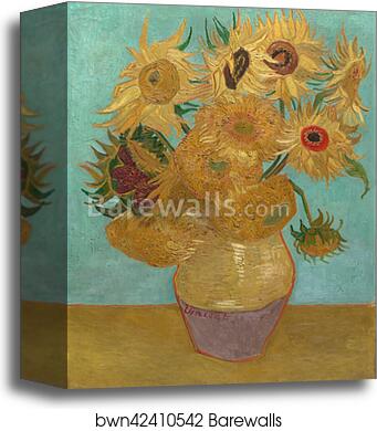 Sunflowers / Vase with Twelve Sunflowers by Vincent Van Gogh, Canvas Print