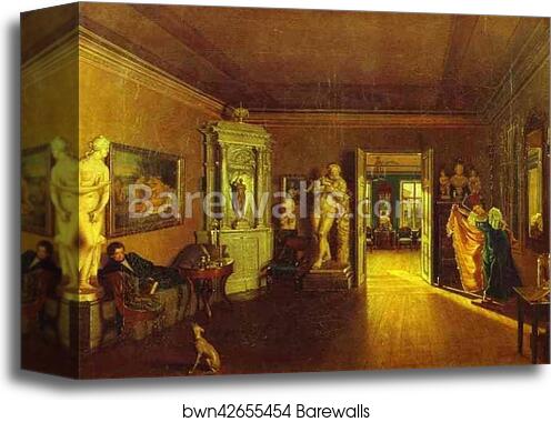 Venetsianov's Study. (Copy of Tyranov's painting) by Fedor Slavyansky, Canvas Print Venetsianov's Study. (Copy of Tyranov's painting) by Fedor Slavyansky, Canvas Print