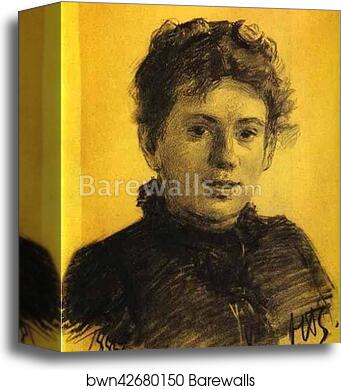 Portrait of Tatyana Tolstaya, Leo Tolstoy's Daughter by Nikolay Gay, Canvas Print
