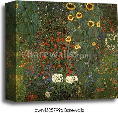 Country Garden with Sunflowers by Gustav Klimt, Canvas Print