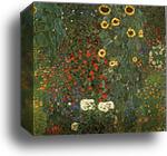 Country Garden with Sunflowers by Gustav Klimt, Canvas Print