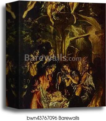 The Adoration of the Shepherds by El Greco, Canvas Print