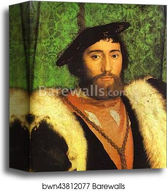 The Ambassadors. Detail by Hans Holbein The Younger, Canvas Print