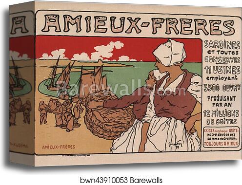 Sardines Amieux by Georges Fay, Canvas Print