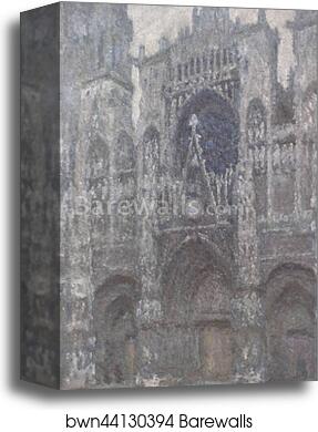 The Cathedral in Rouen. The portal, Grey Weather by Claude Monet, Canvas Print