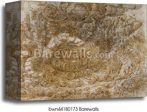 A deluge by Leonardo Da Vinci, Canvas Print