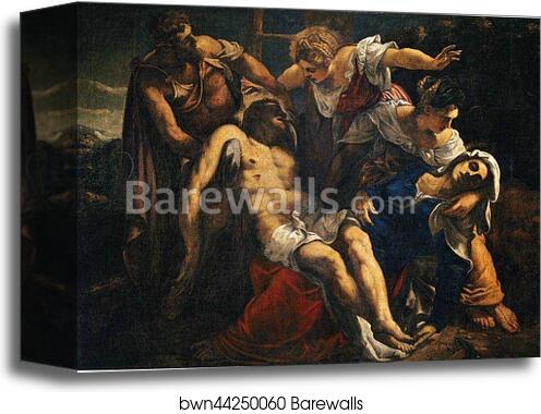 Deposition of the Christ by Jacopo Robusti, Called Tintoretto, Canvas Print