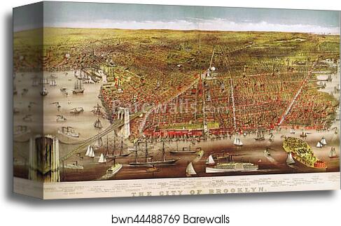 View of Brooklyn, 1879 by Currier & Ives, Canvas Print