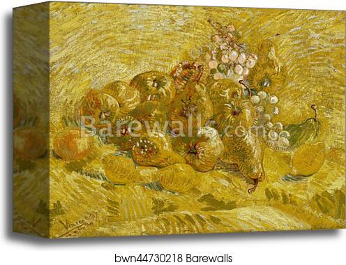 Quinces, lemons, pears and grapes by Vincent Van Gogh, Canvas Print